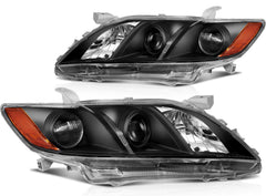 Pair Kit Headlights Assembly For 2007-2009 Toyota Camry 2.4L 3.5L Black Amber 6B93BC-57