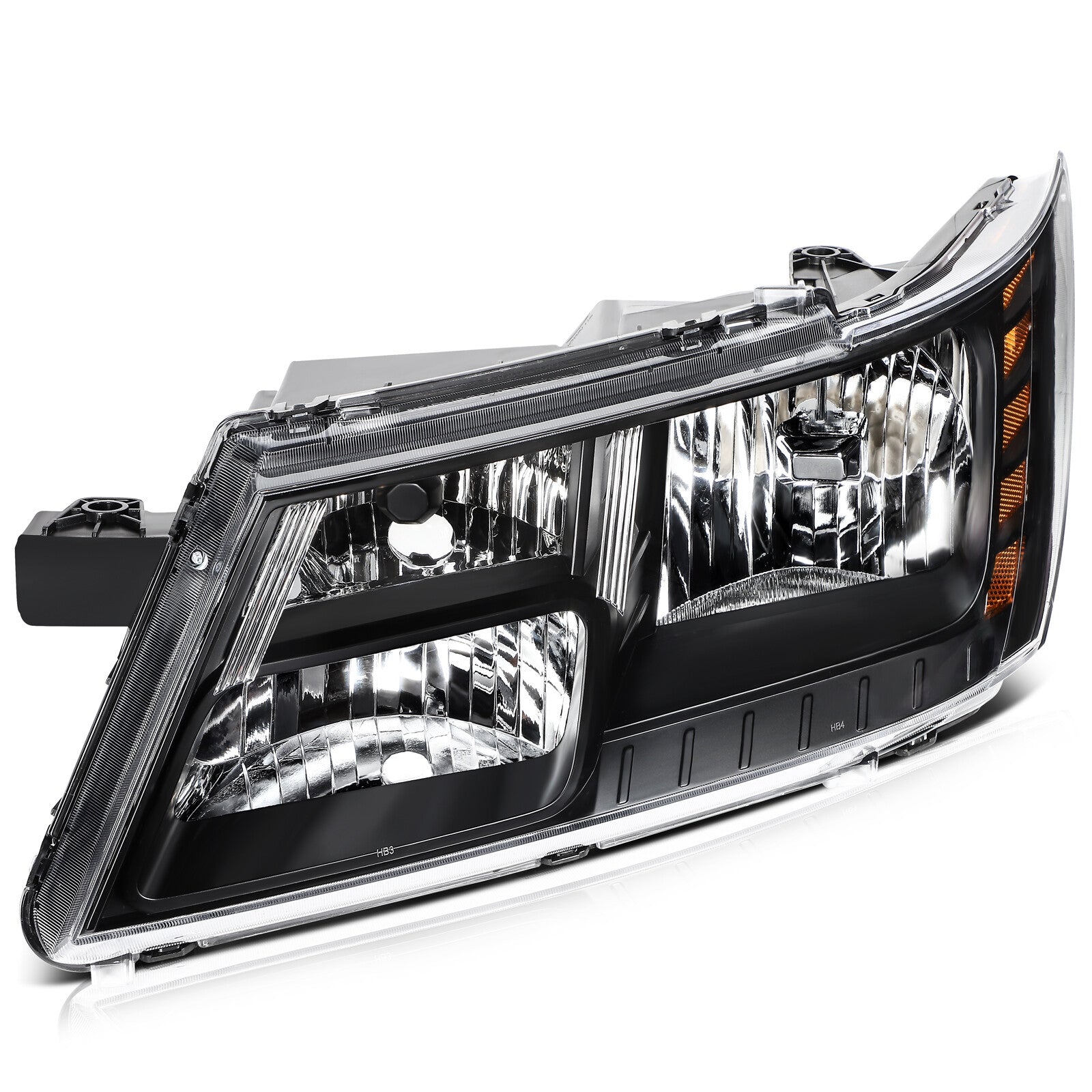 Headlights Assembly Left+Right For 2018-2009 Dodge Journey Black Housing Pair 6B93BC-57
