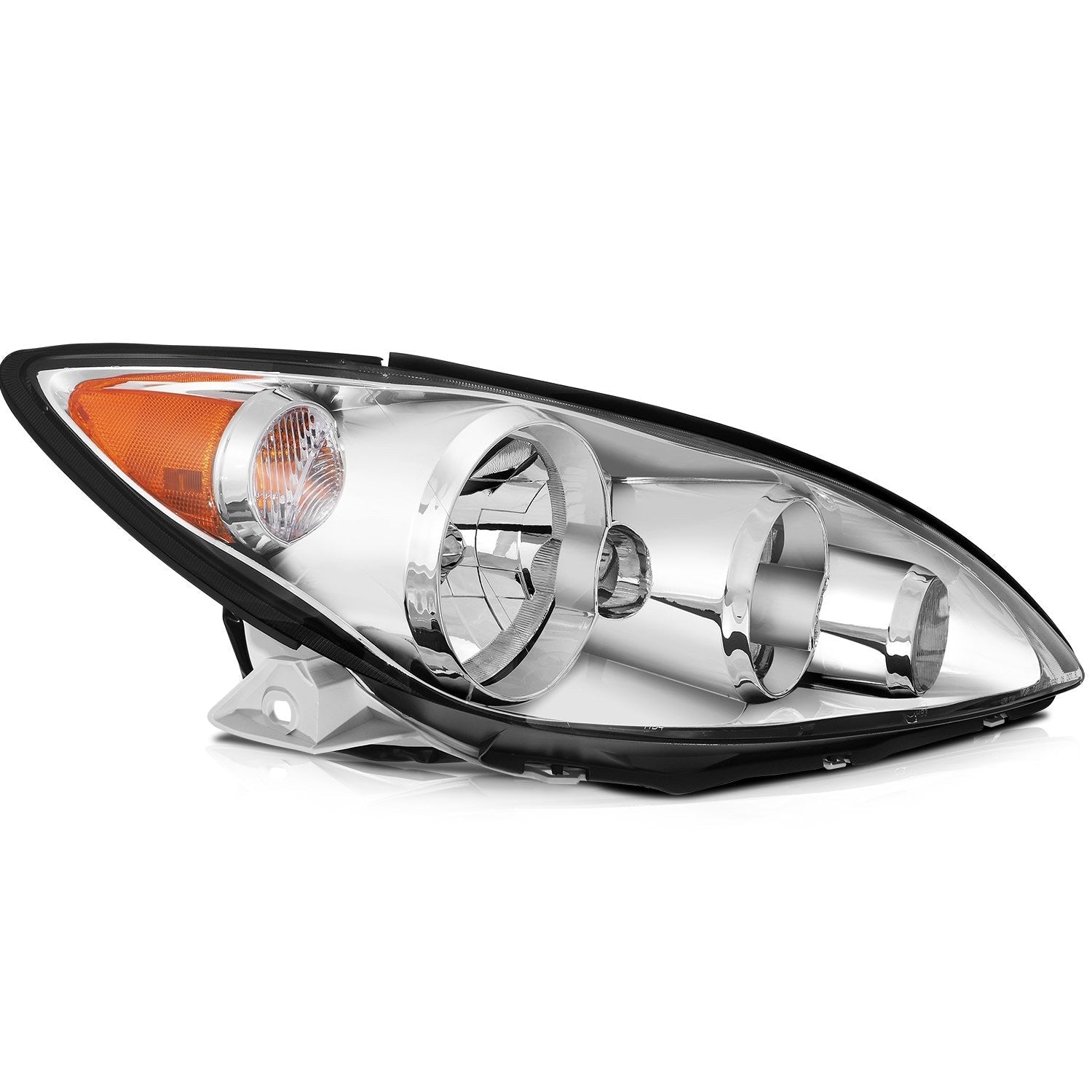 ECCPP Headlights Assembly For Toyota Camry 2.4L 3.0L 2005-2006 Pair Chrome Amber 6B93BC-57