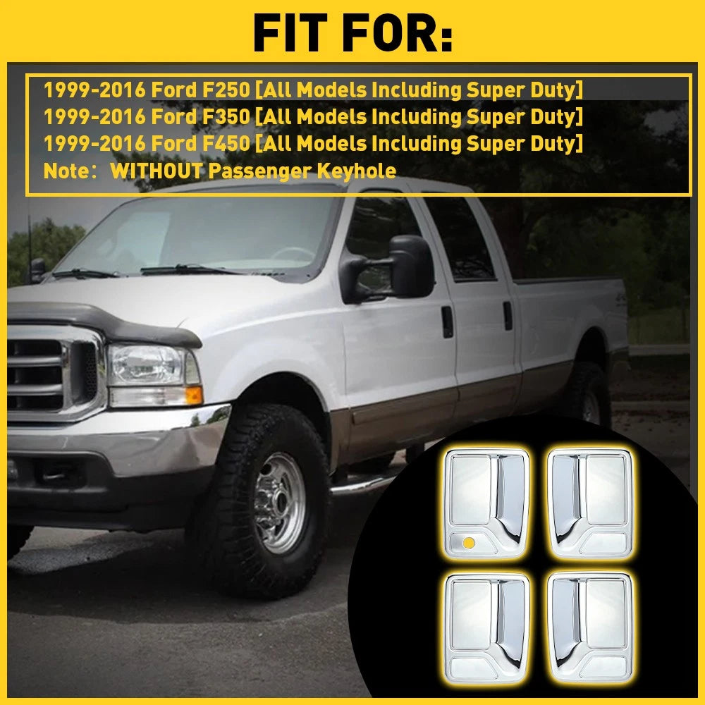EXTERIOR CHROME LOOK DOOR HANDLE CAP COVER FIT FOR 1999-2016 FORD F250 F350 F450 6B93BC-57