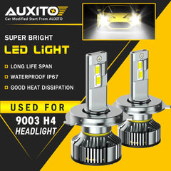 AUXITO H4 9003 LED High Low Beam Headlight Bulbs 6500K White 24000LM Bright Y19 AUXITO