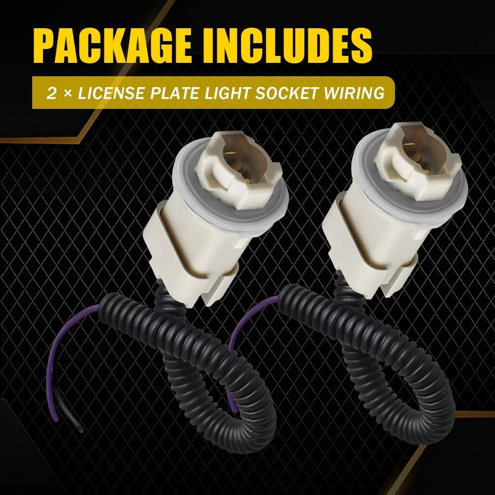 For 99-15 Ford F150 F250 LED License Plate Light W/ Wiring Harness Sockets EOA 6B93BC-57