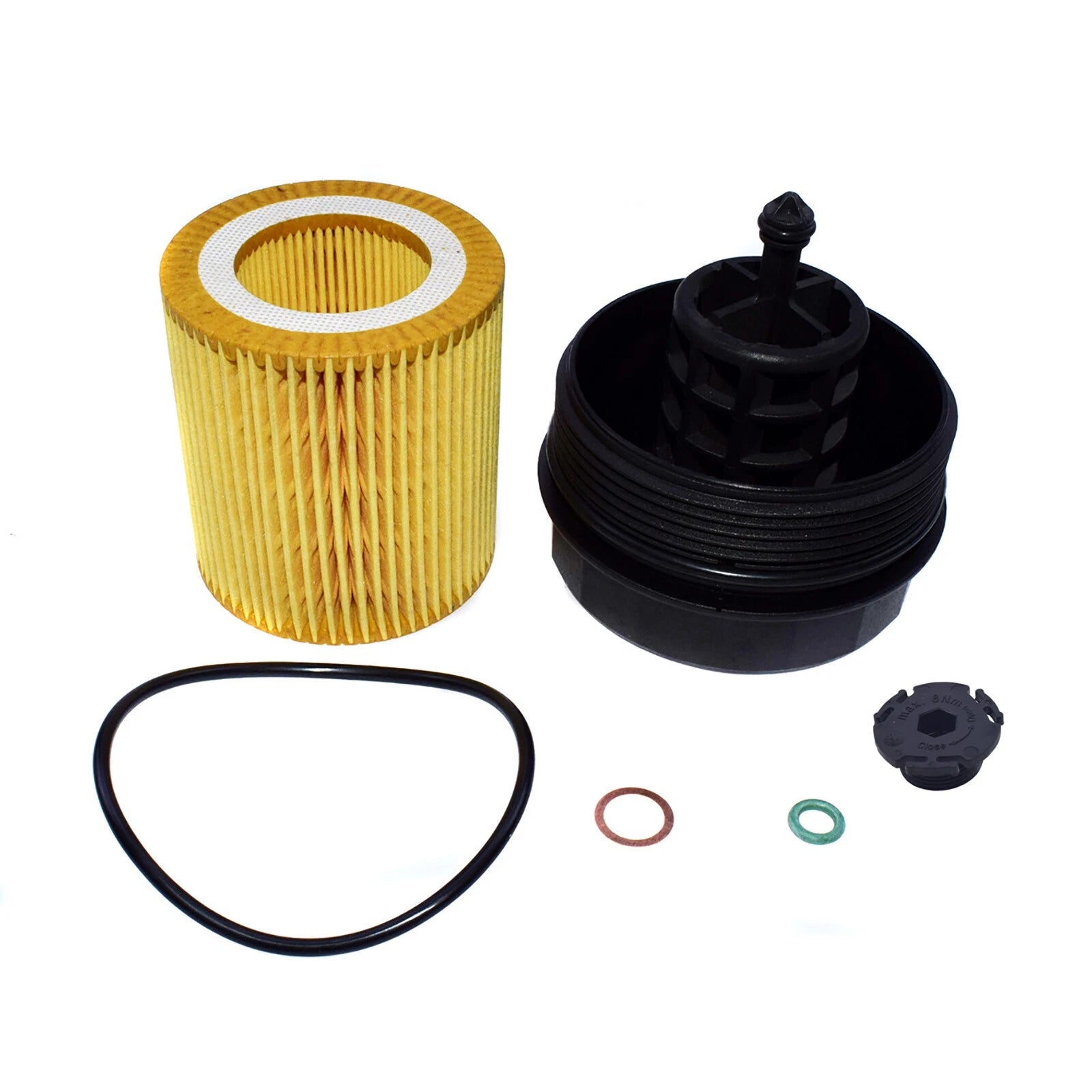 Oil Filter & Housing & Cooler Seal Oil Drain Plug Set for BMW X1 X3 X5 HU816x 6B93BC-57