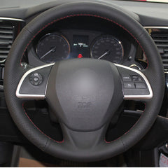 Leather Steering Wheel Hand-stitch on Wrap Cover For Mitsubishi Outlander ASX