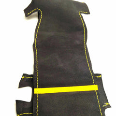 Black Suede Yellow Stripe Steering Wheel Stitch-on Wrap Cover For Subaru WRX STI