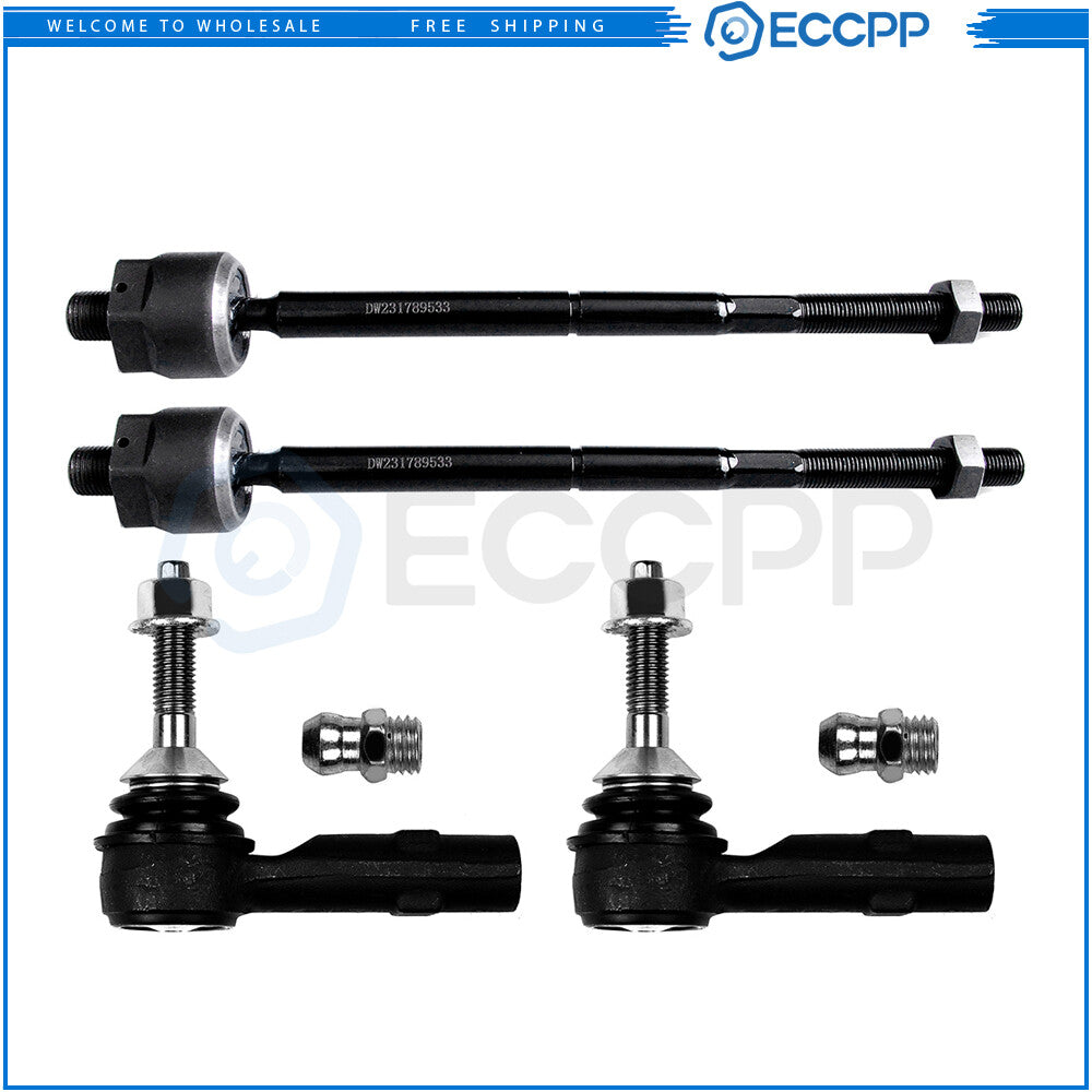 Front Steering Inner & Outer Tie Rod End Suspension Kit For 2010-12 Ford Taurus 6B93BC-57