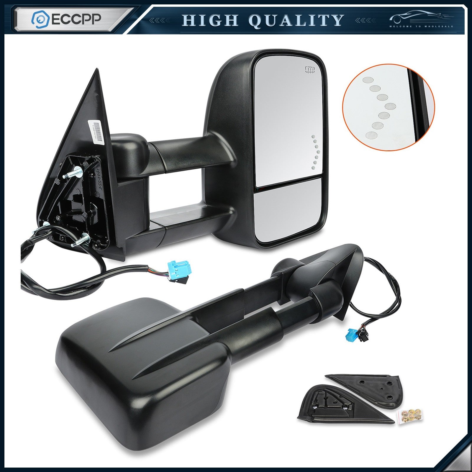 Tow MirrorsFor 03-06 Chevy Silverado 1500 3500 Power Heated Arrow Signal Light 6B93BC-57