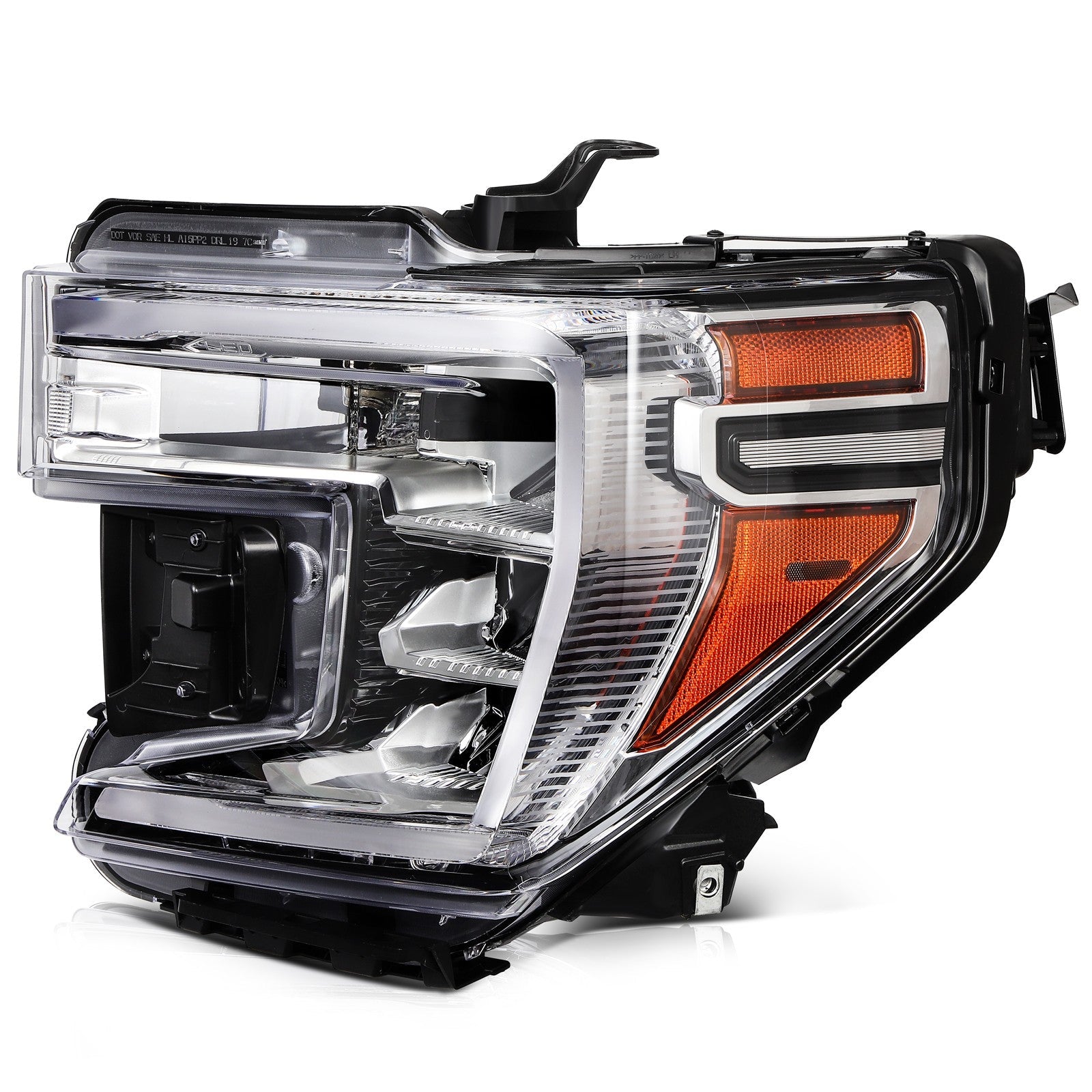 ECCPP LED Headlight Assembly For GMC Sierra 1500 2019-2022 Left Side Black Amber 6B93BC-57