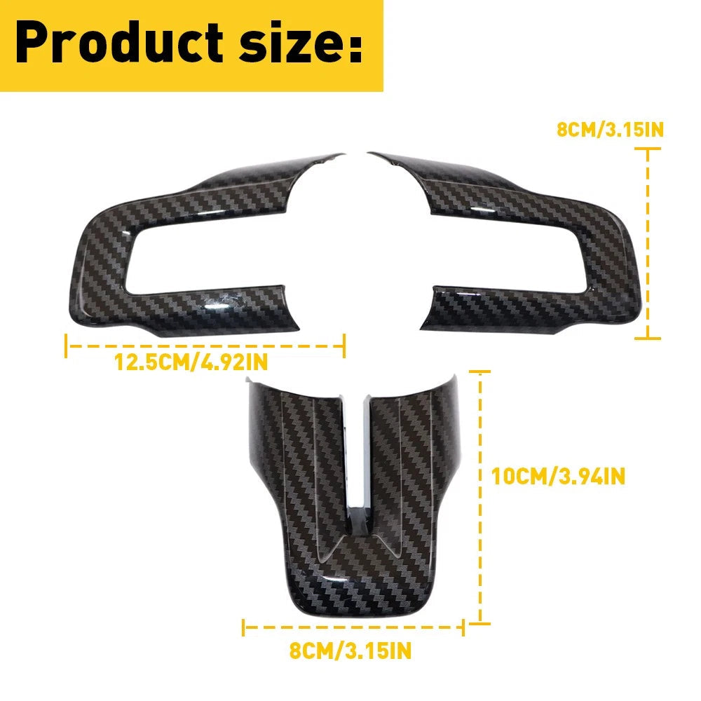 Steering Wheel Cover Trim for Ford Mustang 2015+ Accessories Carbon Fiber EOA 6B93BC-57