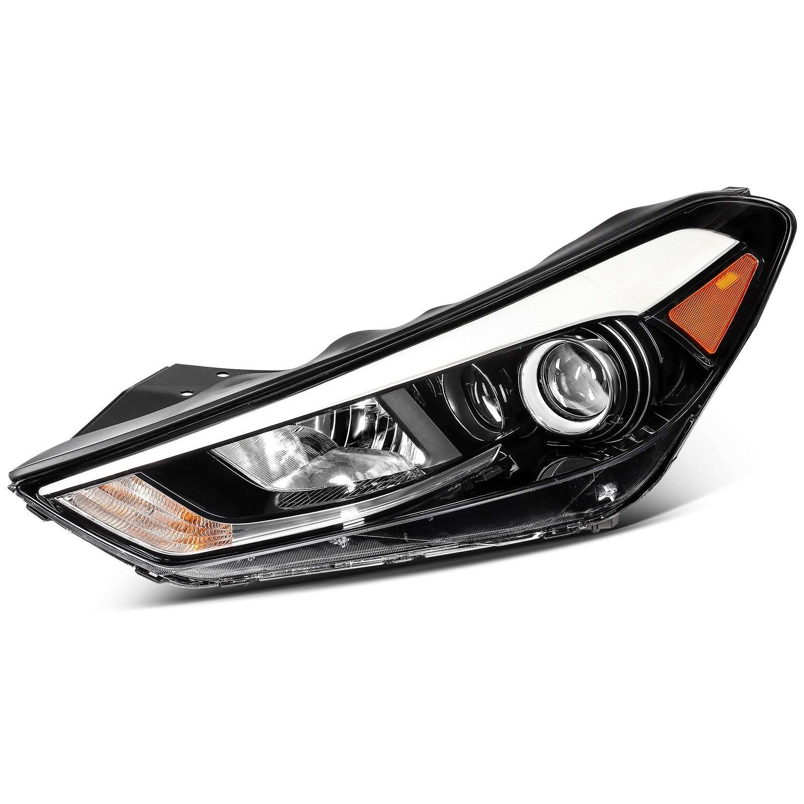LED DRL Headlights Assembly Pair For 2018 2017 2016 Hyundai Tucson w/Projector 6B93BC-57