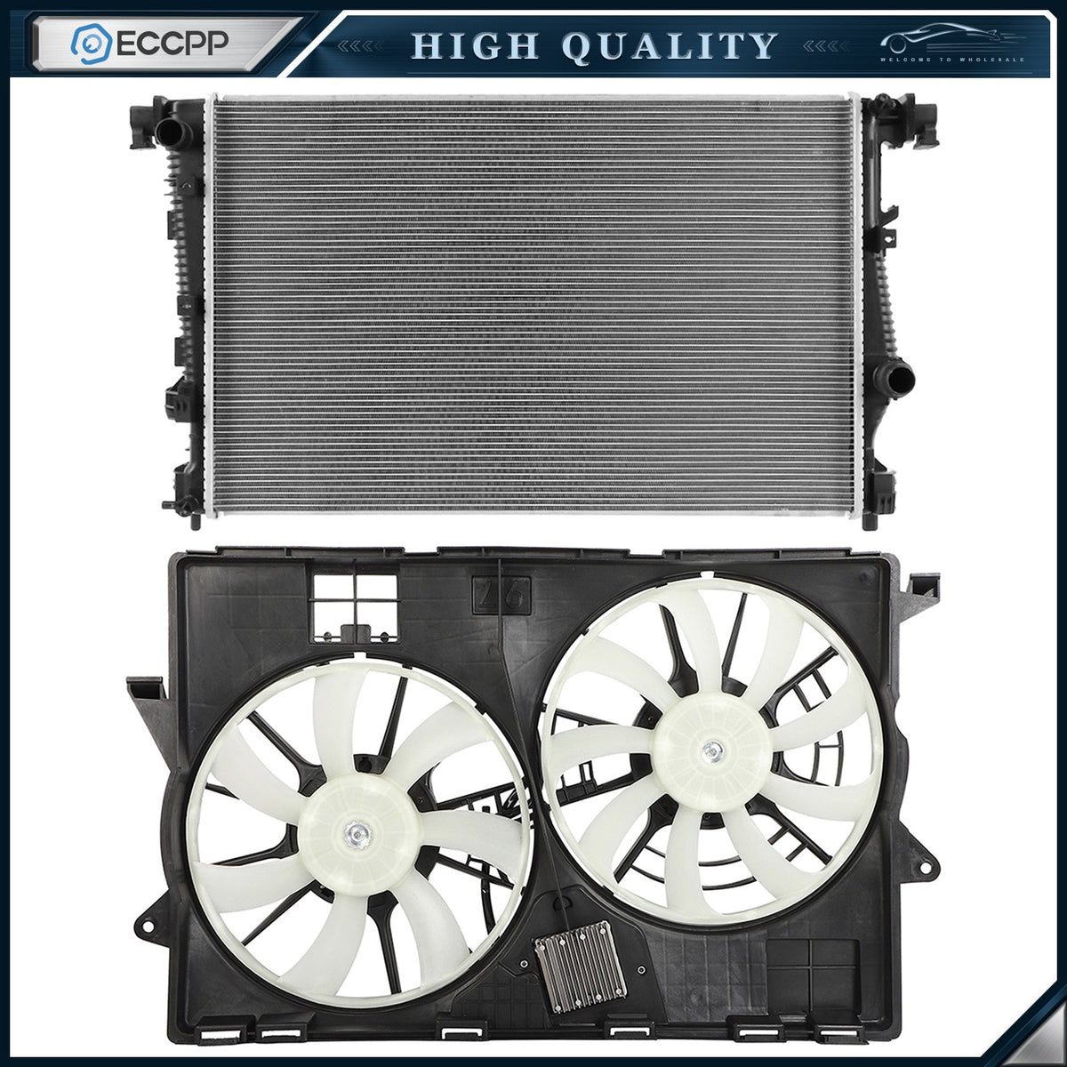 Electric Engine Radiator Cooling Fan Kit For 14 15 16 2017 2018 Jeep Cherokee