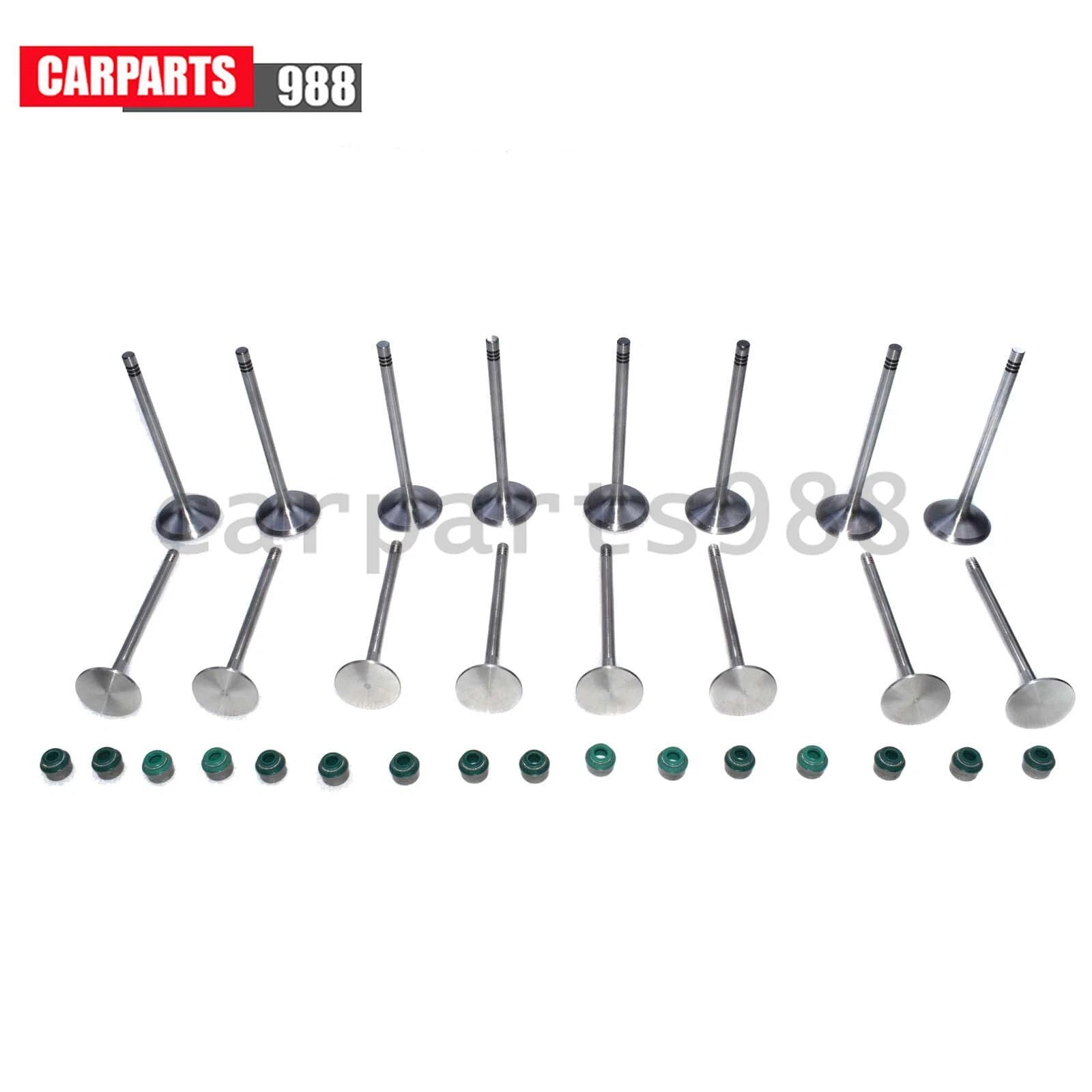 8x Intake + 8x Exhaust Valves + 16x Valve Stem Seal For Audi A3 A5 Golf GTI EOS 6B93BC-57