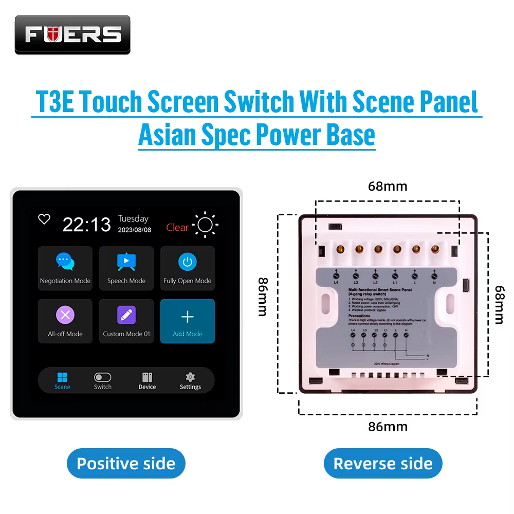 FUERS T3E T1E Smart Control Panel Switch Smart Home Automation System Tuya Switc 6B93BC-57