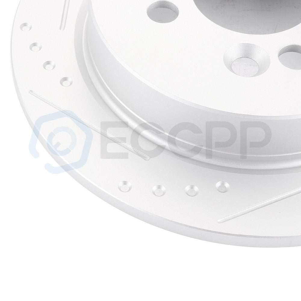 For 2007-2015 Mini Cooper 1.6L I4 Drilled Front And Rear Slotted Brake Rotors 6B93BC-57