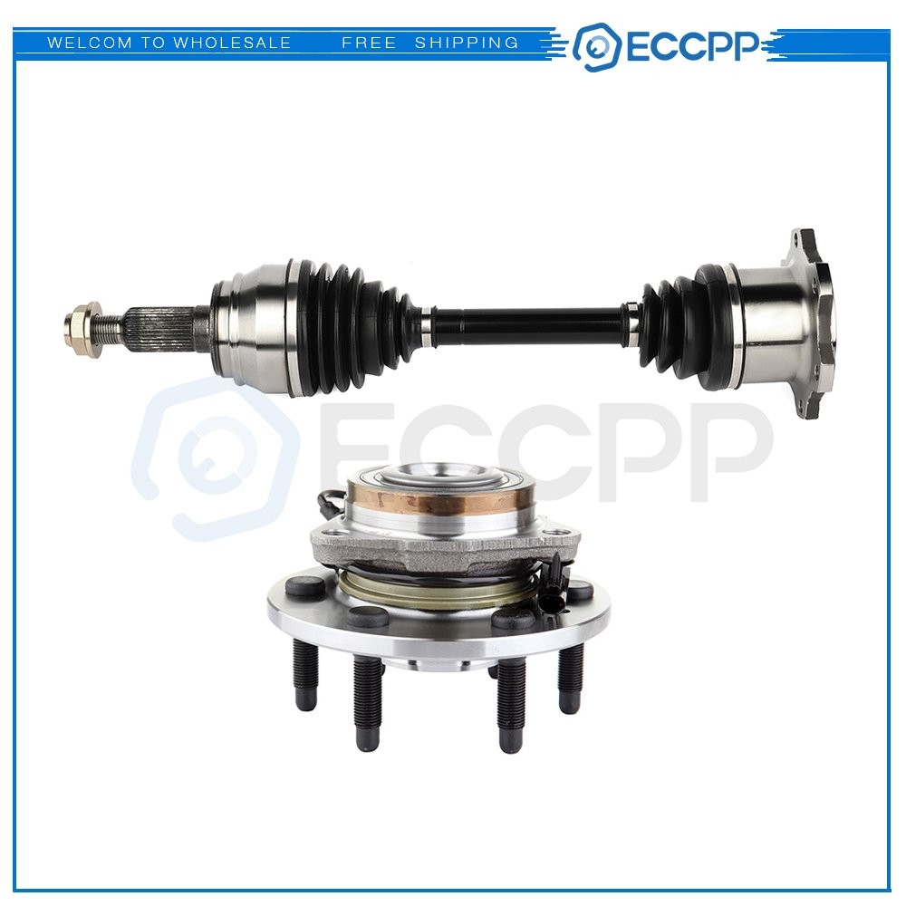 Front Wheel Hub Bearing Assemblies & CV Axle Shaft For Chevrolet Tahoe Escalade KOEEP