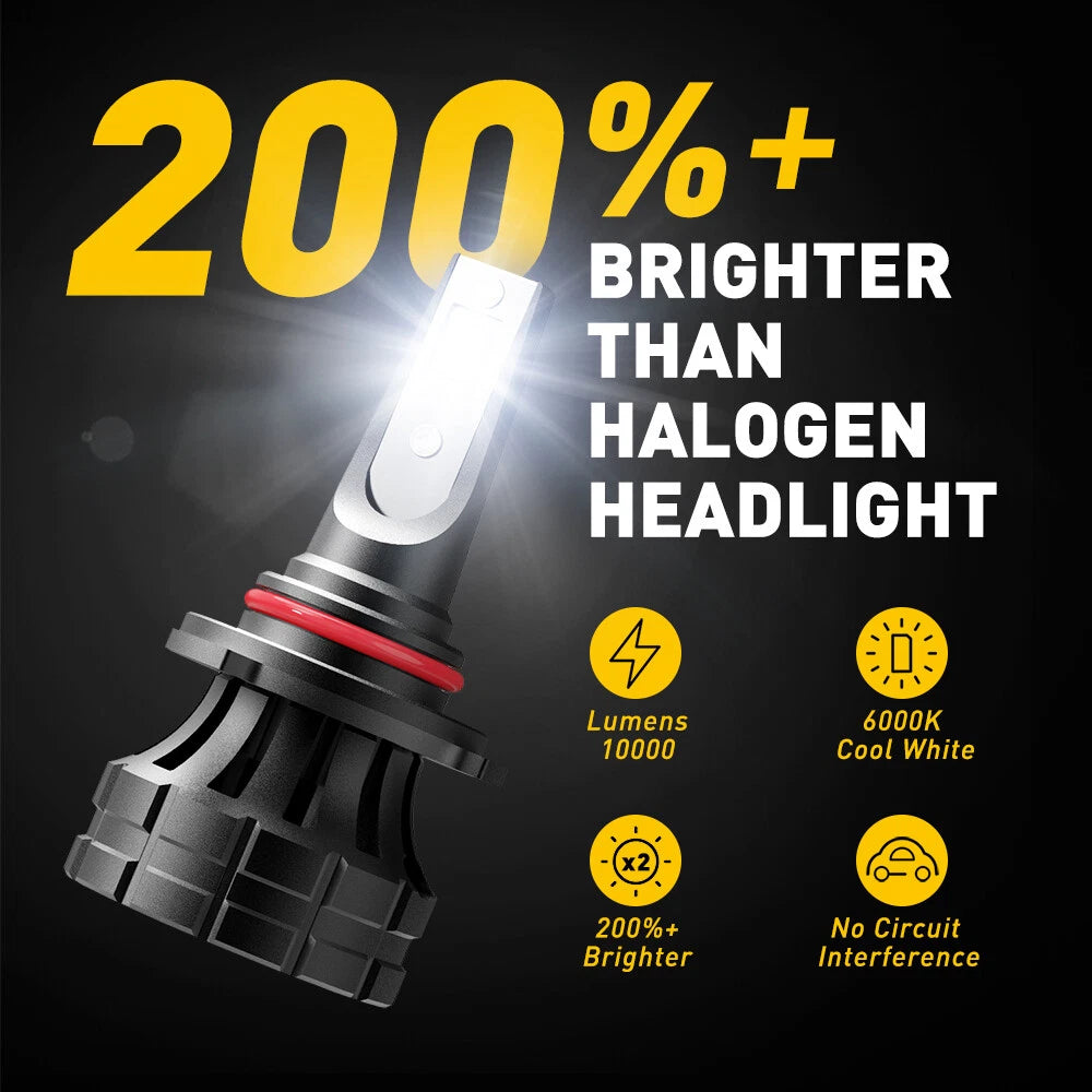 4X AUXITO 9005 HB3 9006 LED Headlight Bulbs High Kit Beam 6000K White 20000LM Z1 AUXITO
