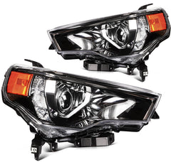 Pair Halogon Headlights Assembly For 2014-2020 Toyota 4Runner 4.0L Black Amber KOEEP