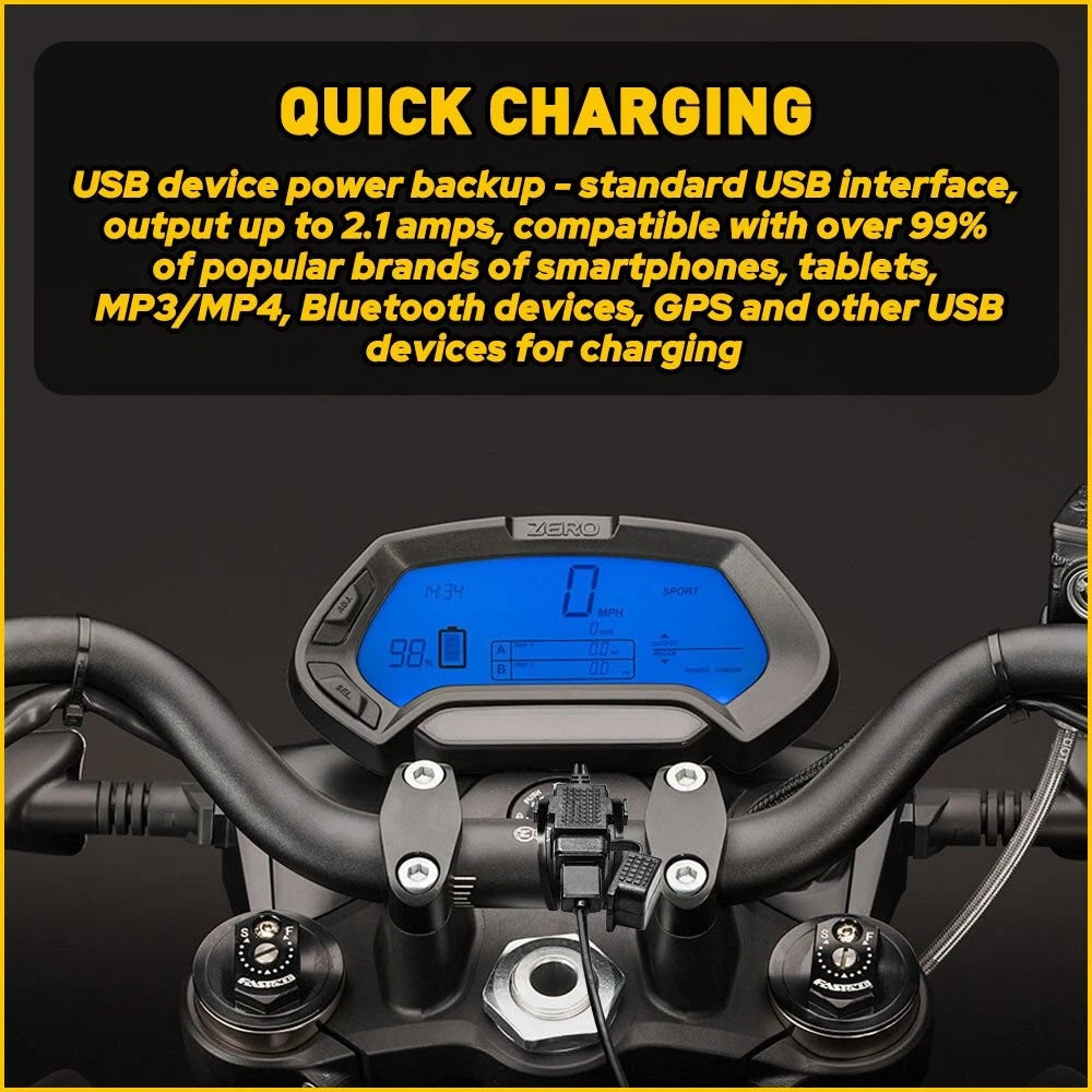 Motorcycle Charger USB Waterproof SAE to USB Cable Adapter Socket Battery 6B93BC-57