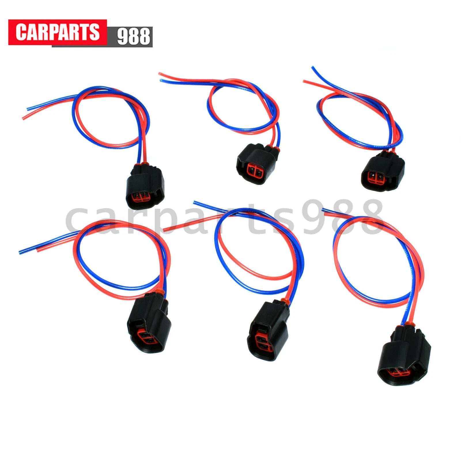 Ser of 6 Fuel Injector Connector Pigtail for S824 S-824 1P1344 WPT-1051 PT2160 6B93BC-57
