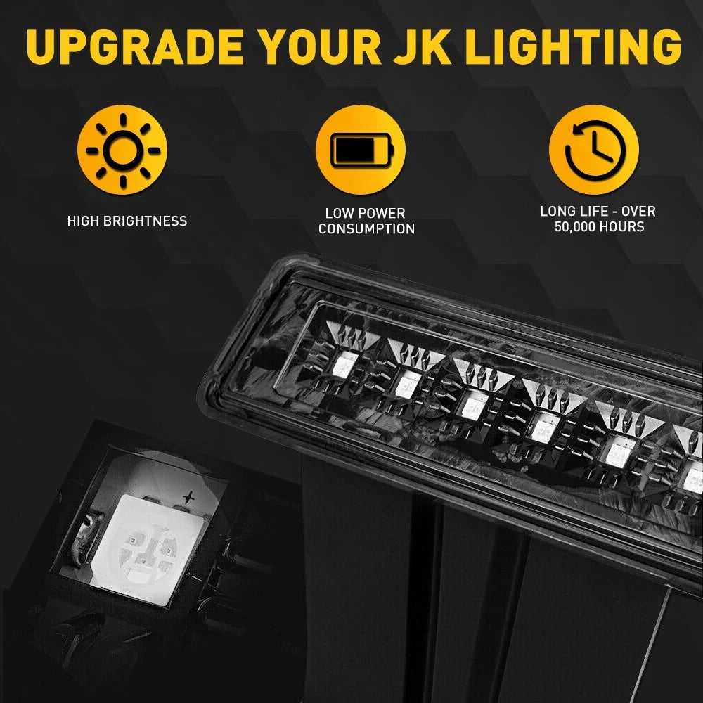 3rd LED Rear Tail Brake Third Light for 2007-2018 Jeep Wrangler JK Clear Lens US 6B93BC-57