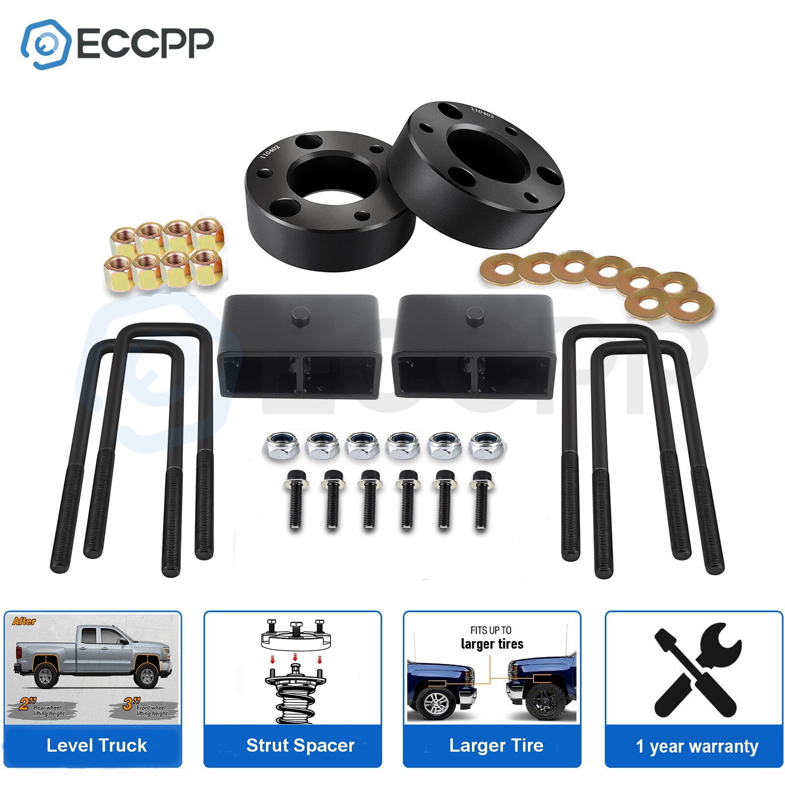 3" Front 2" Rear Leveling Lift Kit For Chevrolet Silverado 1500 GMC Sierra 1500 KOEEP