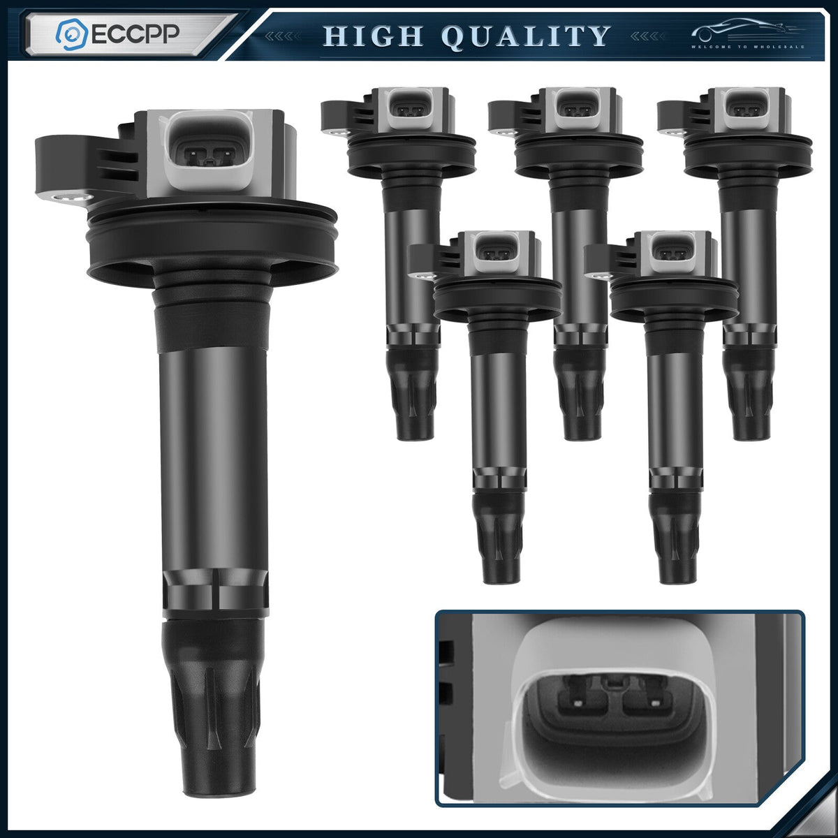 ECCPP 6 Ignition Coils For 2010-2012 Ford Flex Taurus Lincoln MKS MKT V6 3.5L ECCPP