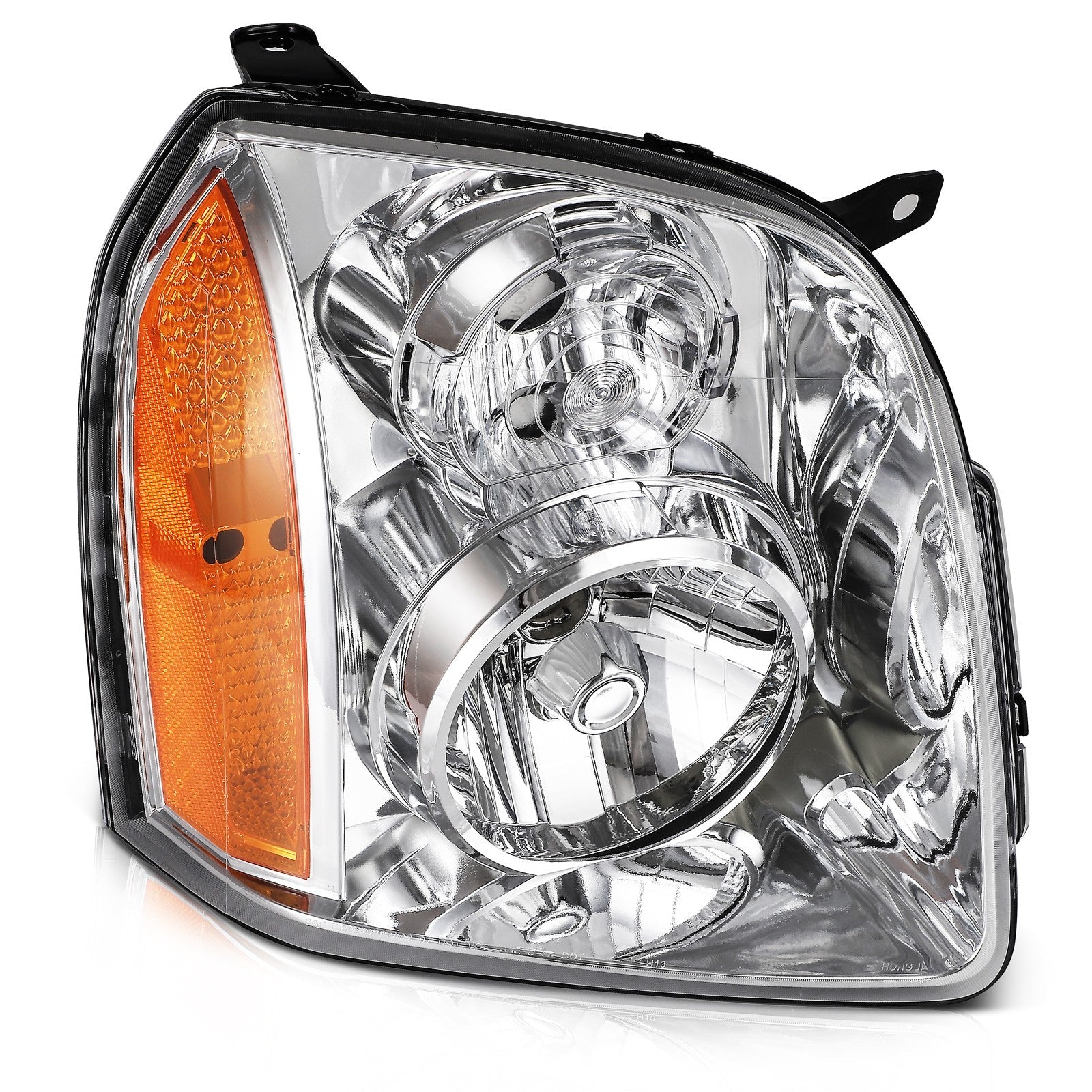 Headlights Assembly LH+RH For 2014-2007 GMC Yukon XL 1500 2500 Chrome w/Amber 6B93BC-57