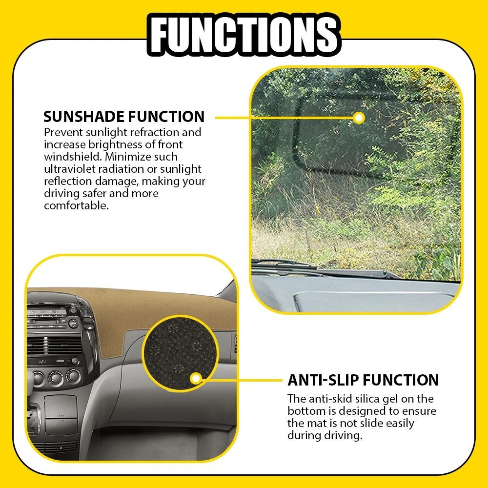 Dash Cover for Toyota Sienna 2004 2005 2006 2007-2010 Dashboard Cover Mat Beige 6B93BC-57