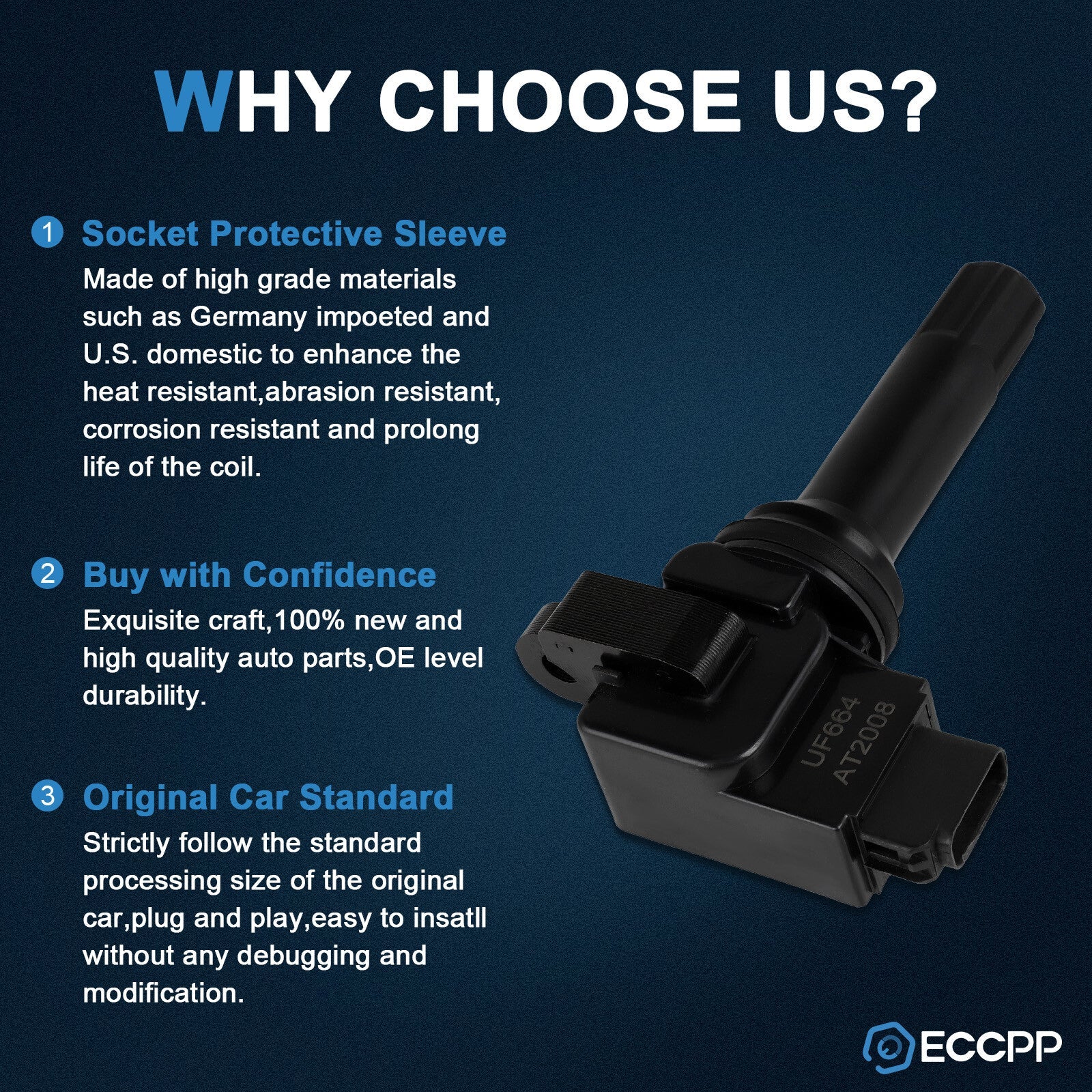 ECCPP 4 Ignition Coils For 2011-2012 Subaru Forester 2.5L 2012 Impreza 2.0L H4 KOEEP