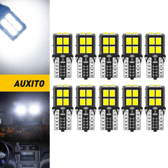 10X AUXITO T10 LED Plate License Light Car Interior Bulb White 168 2825 194 W5W AUXITO