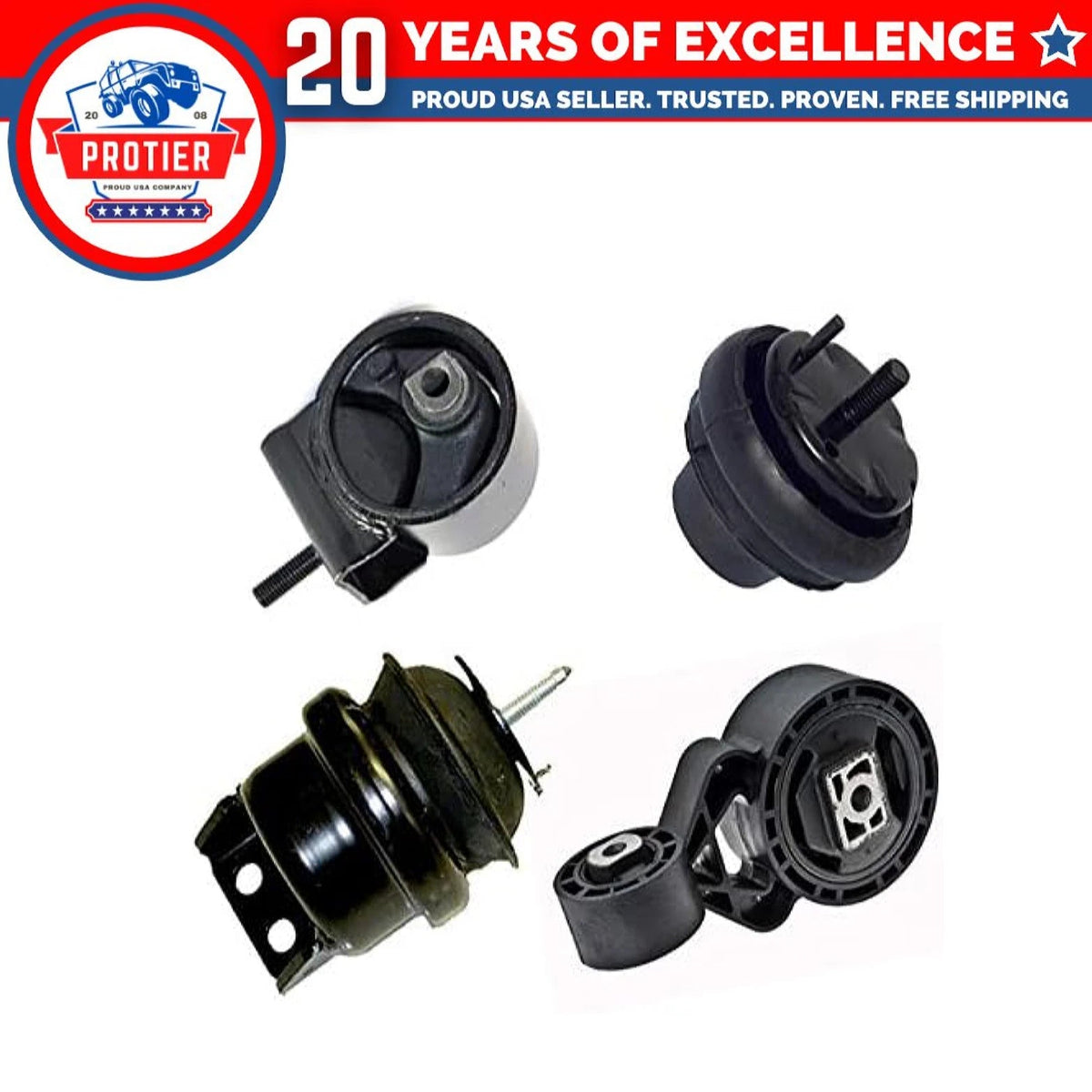 Fits 2004-2007 Ford Taurus 3.0L OHV(VIN U or 2) Engine Motor & Trans Mount Set 6B93BC-57