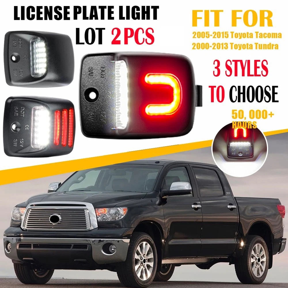 Rear Bumper LED License Plate Lights For Toyota 2005-2015 Tacoma 2000-13 Tundra 6B93BC-57
