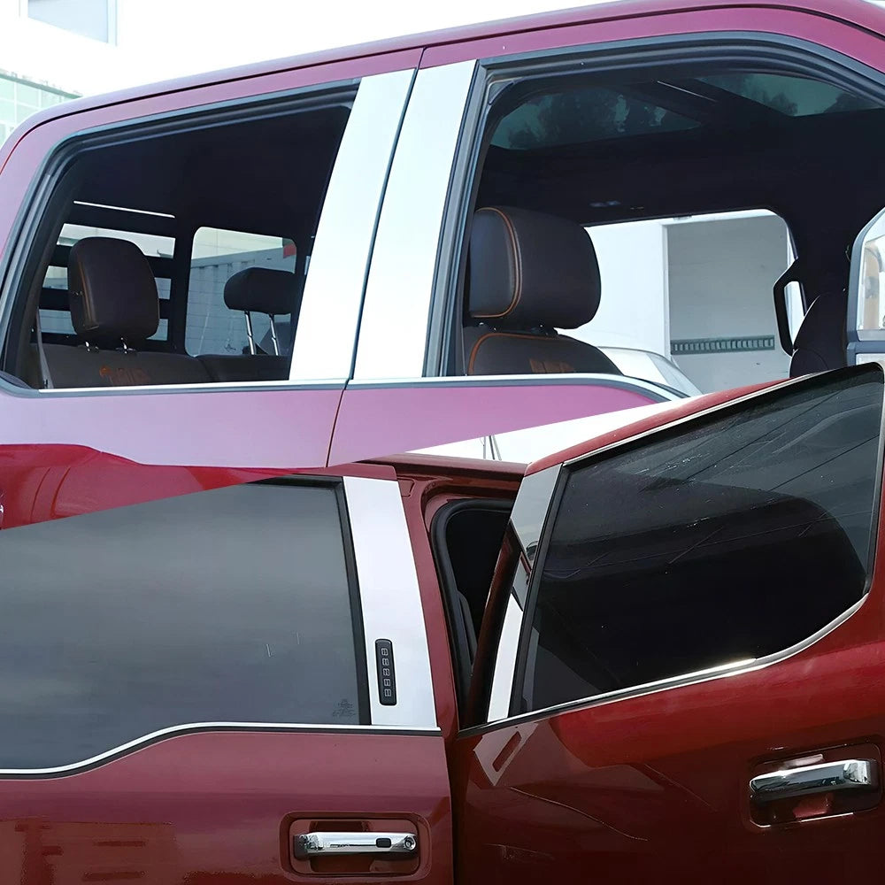 4pcs Chrome Window Center Pillar Posts Strip Door Trim for Ford F150 2015-2021 A 6B93BC-57