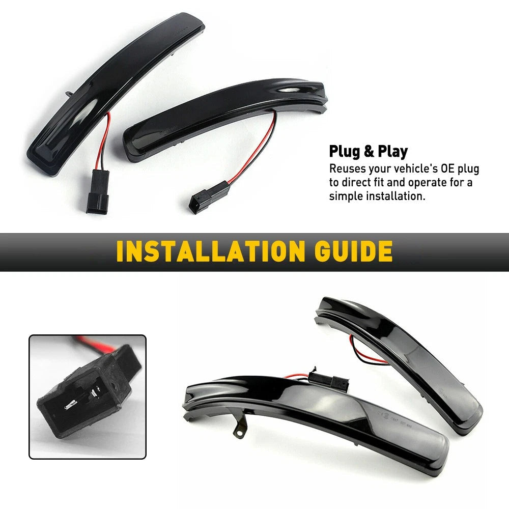 Sequential Side Mirror Lights For 2011-2019 Ford LED Explorer Smoked Turn Signal 6B93BC-57