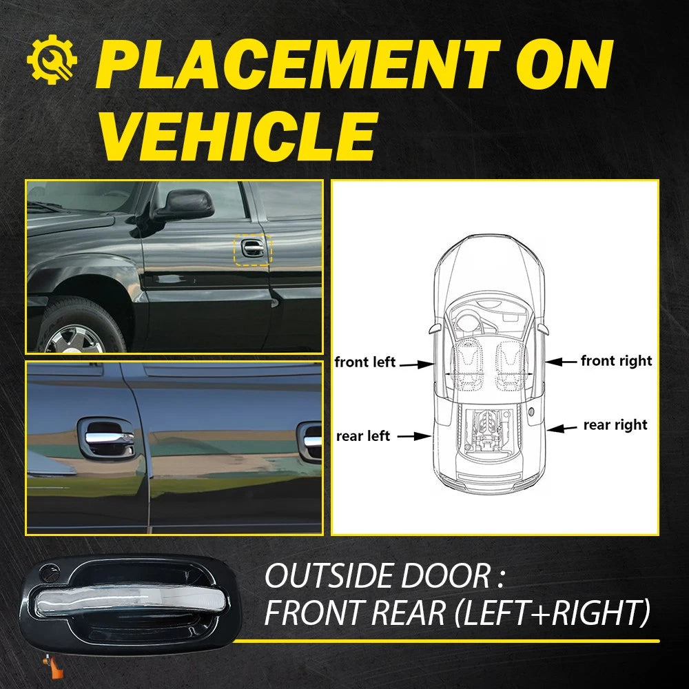 Set of 4 Outer Exterior Door Handles for 99-06 Chevrolet Silverado GMC Sierra EA 6B93BC-57