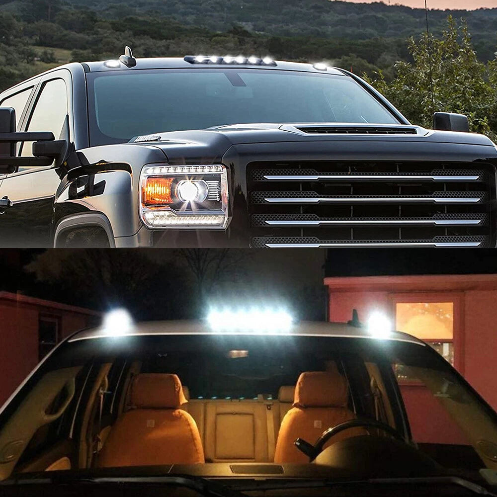 White LED Roof Top Running Cab Lights For Chevy For GMC 2500/3500 2007-22 EOA 6B93BC-57