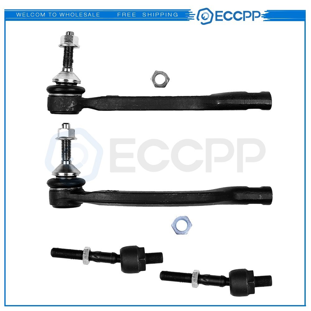 4pcs Inner & Outer Tie Rod For 2001 -2007 2008 Volvo S60 S80 V70 ES80981 ES80982