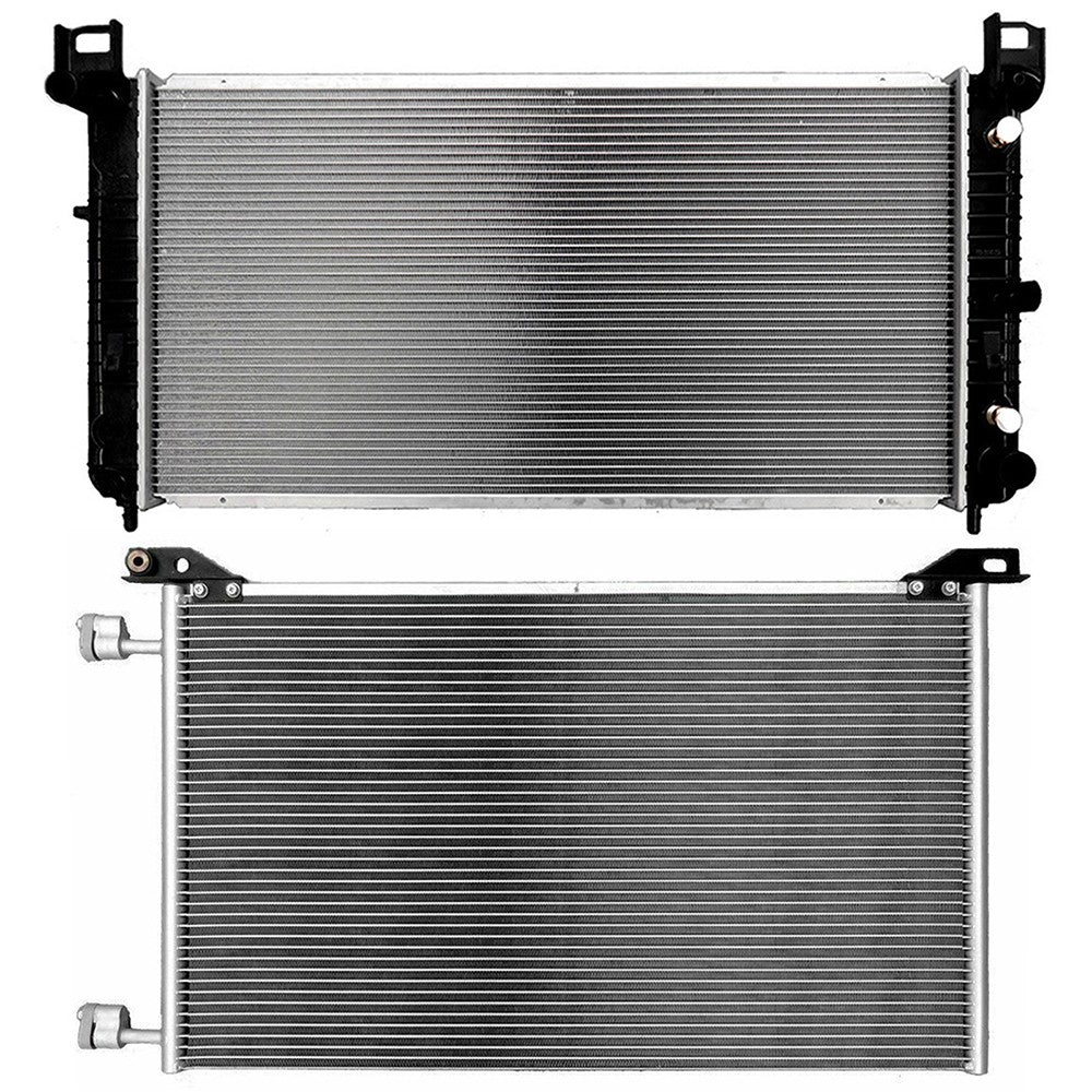 Aluminum Radiator & Condenser Cooling Kit For 2002-2006 Chevrolet Avalanche 1500 6B93BC-57