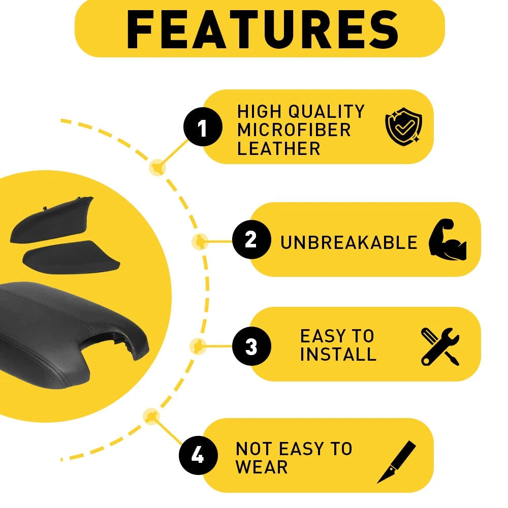 Door Armrest Hand Leather Arm Rest Cover & Base Lid For Honda Accord 2008-12 EOA 6B93BC-57