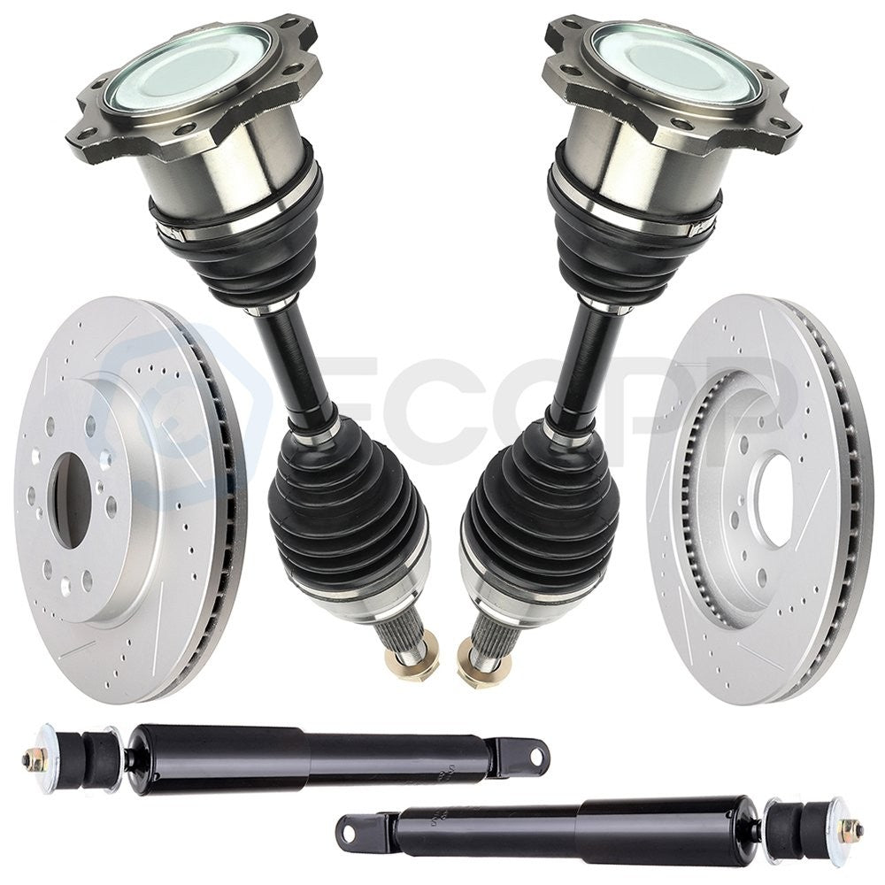 Front CV Axle + Brake Rotors + Struts for Chevrolet Silverado 1500 6.0L 2003-06 6B93BC-57