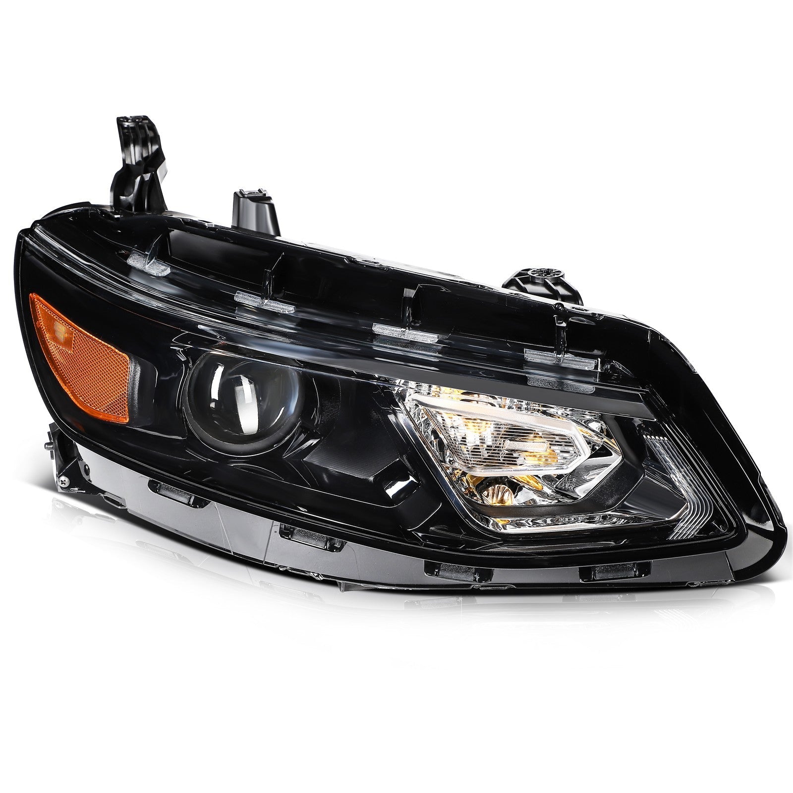 ECCPP Headlights Assembly For Chevrolet Malibu 2016-2018 Pair Kit Black Amber 6B93BC-57