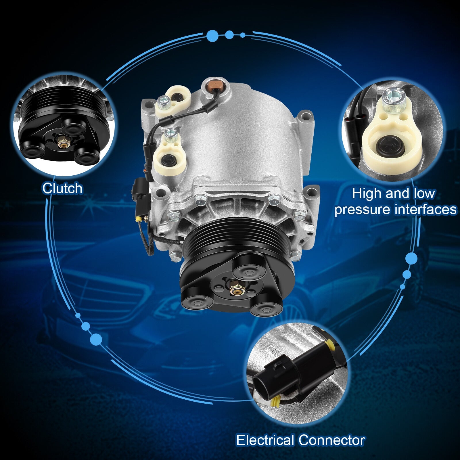 ECCPP A/C AC Compressor For 06-12 Mitsubishi Endeavor Galant Eclipse 2.4L 3.8L ECCPP