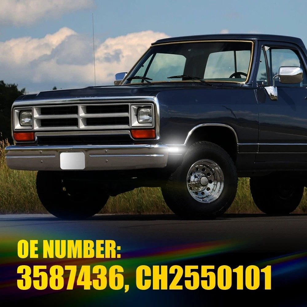 Smoked White Fender Side Marker Lights For 1981-93 Dodge D150 D250 D350 Truck EA 6B93BC-57