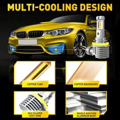AUXITO H8 H11 LED Headlight Kit Low Beam Bulbs Super Bright 3000K YELLOW GOLDEN AUXITO