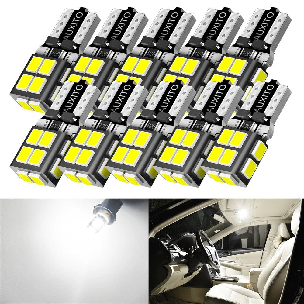 10x Super Bright T10/921/194 6000K White 14 LED RV Trailer Interior Light Bulbs 6B93BC-57