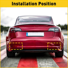 Fits 2017-2023 Model Tesla 3 Rear Bumper Reflector Lights Cover LH+RH Red AUXITO AUXITO