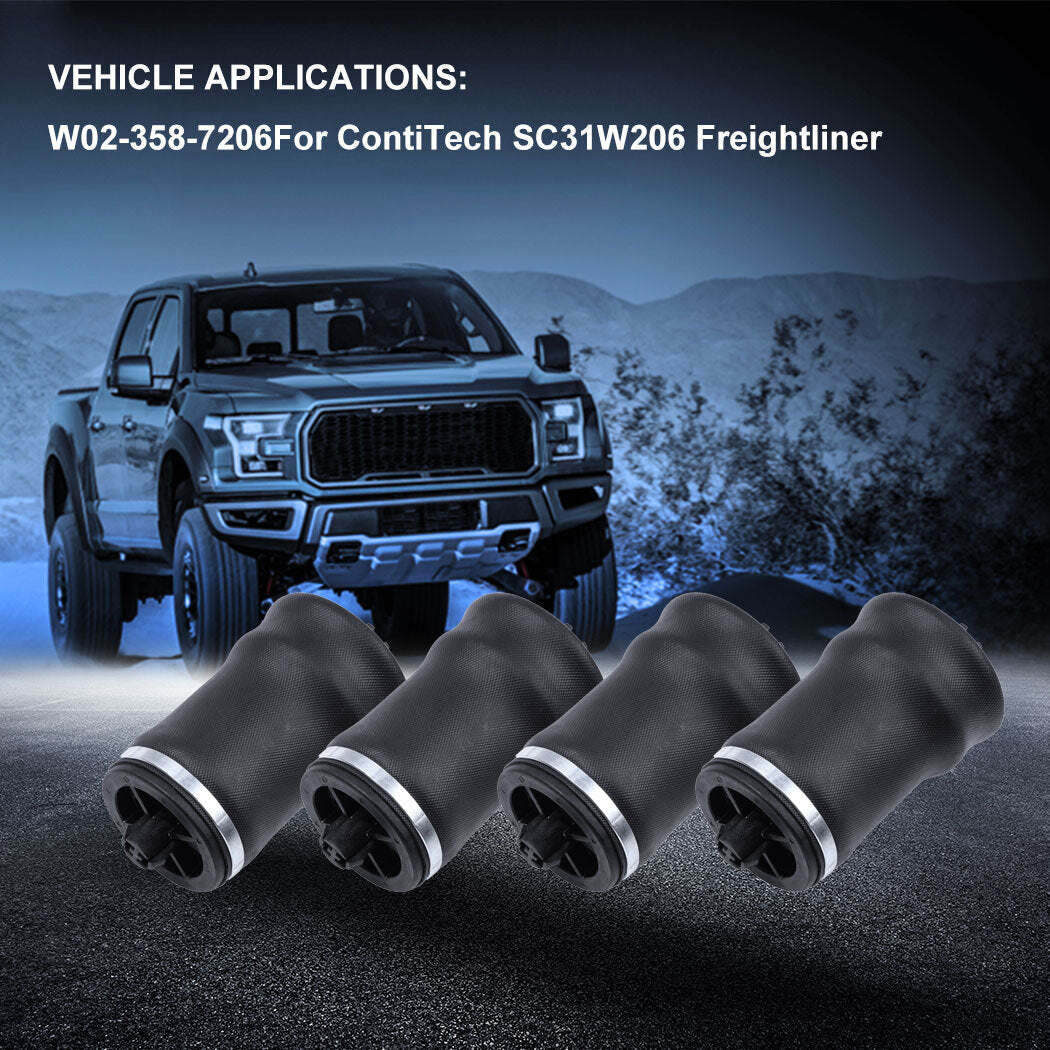 4Pcs W02-358-7206 Air Suspension Bag Spring For ContiTech SC31W206 Freightliner 6B93BC-57