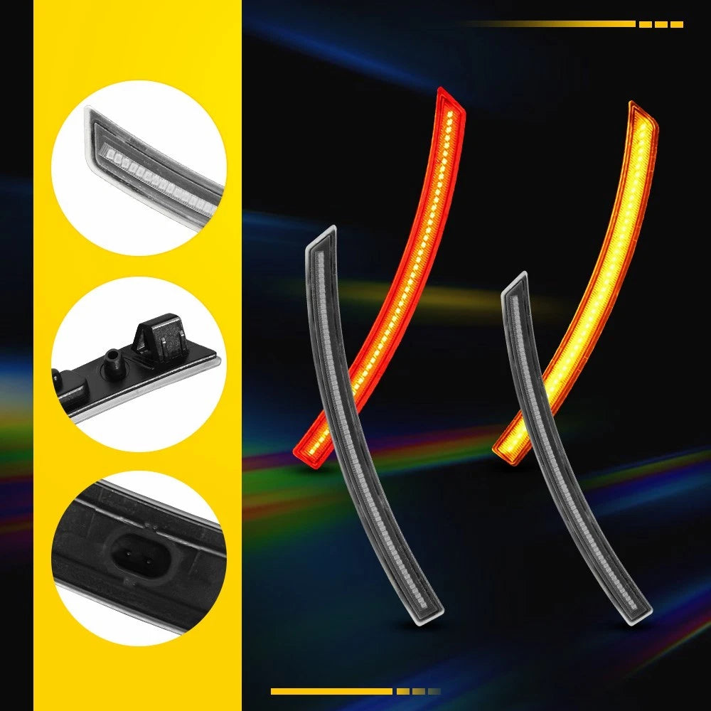 Set For 14-19 Chevy Corvette C7 Full LED Clear Turn Signal Side Marker Lights EA 6B93BC-57