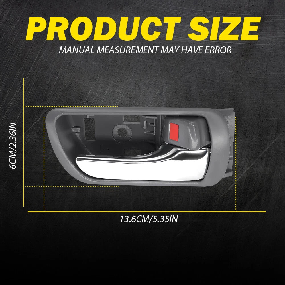 Door Handle Inside Gray Chrome Left Right Pair Set for 2002-2006 Toyota Camry EA 6B93BC-57