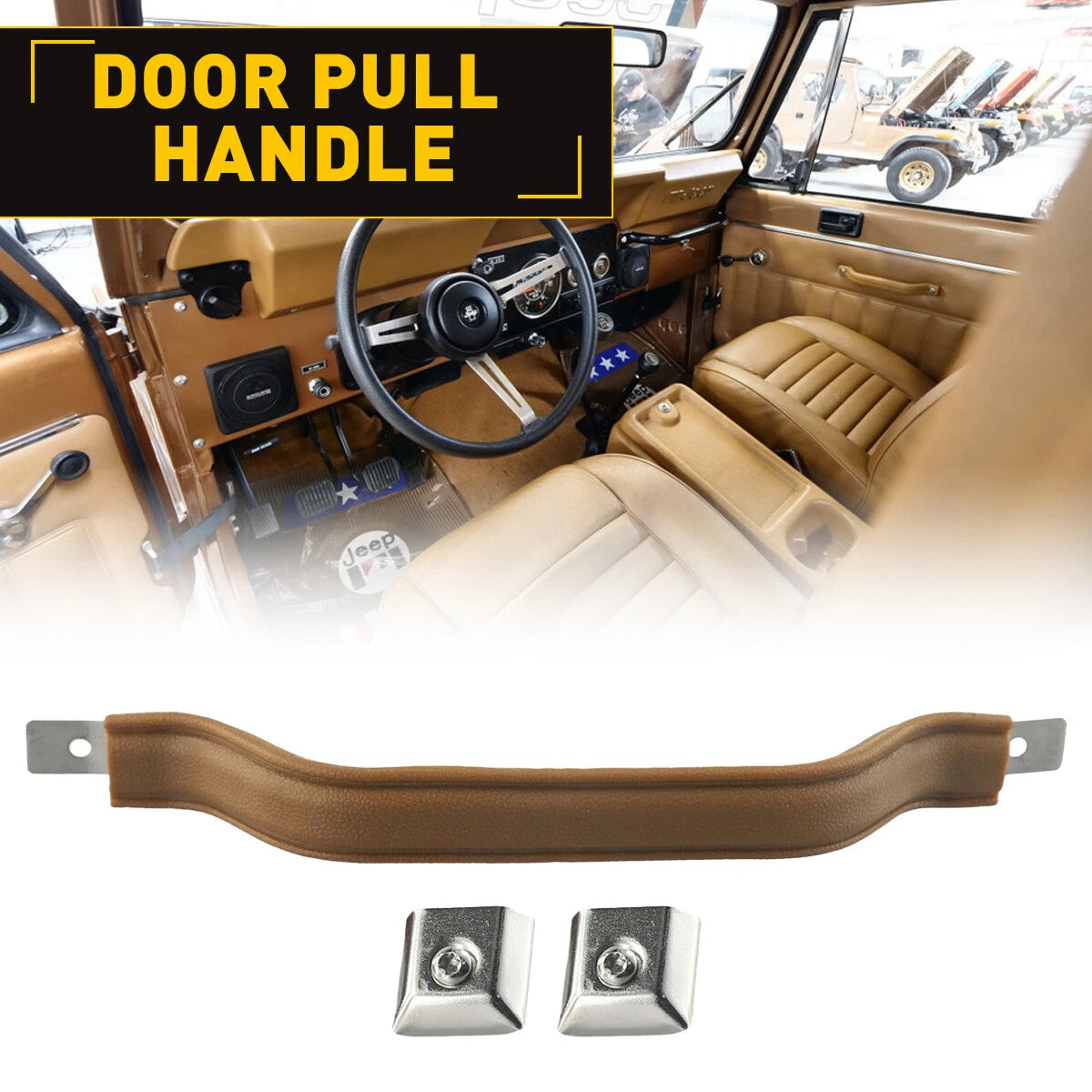 1Pair Crown Spice Interior Door Pull Strap Handle Set FOR 87-1995 JEEP YJ US 6B93BC-57